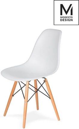 shumee MODESTO krzesło DSW białe - podstawa bukowa
