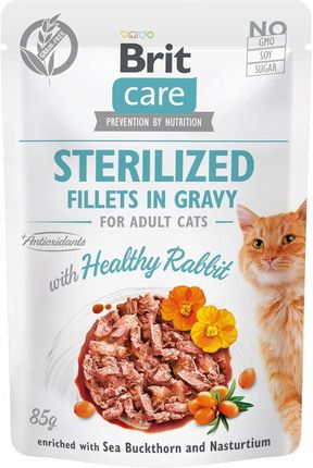 Brit Care Cat Pouches Sterilized Fillets In Gravy With Healthy Rabbit 6x85 g
