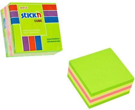 Stickn Notes Samop. 51×51 Sticke`N Neon/Past Zielona Kostka 250