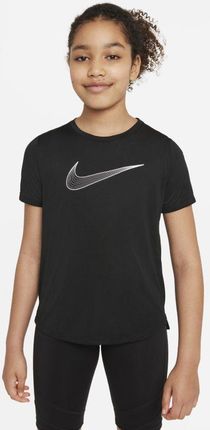 Nike Koszulka Treningowa Z Krótkim Rękawem Dla Dużych Dzieci Dziewcząt Dri Fit One Czerń