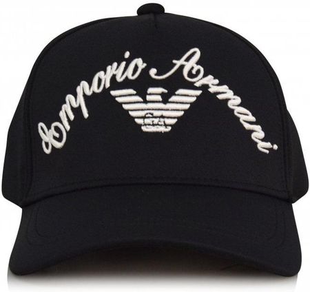 EMPORIO ARMANI efektowna czapka z daszkiem BLACK 2021