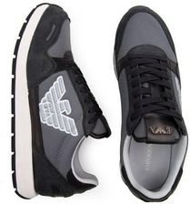 Ranking EMPORIO ARMANI markowe włoskie sneakersy NERO Popularne włoskie buty