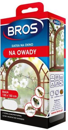 Siatka Na Okno Przeciw Owadom Bros 130X150 Biała