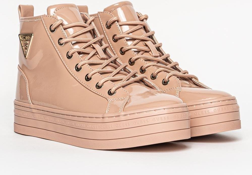 sneakersy guess na koturnie białe