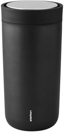Stelton Kubek termiczny To-Go Click 400Ml metaliczny czarny z podwójnej stali 68516
