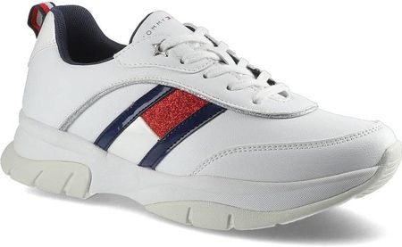 Sneakersy TOMMY HILFIGER Low Cut Lace-Up T3A4-31180-1023100 White 100