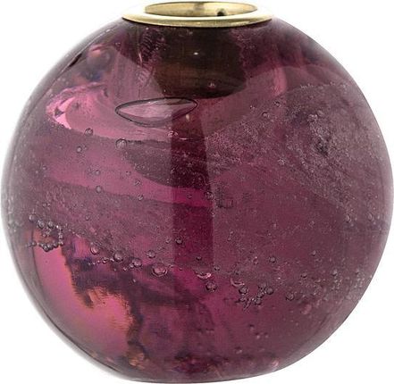 Bloomingville Świecznik na klasyczną świecę kula fioletowy szklany 32219448