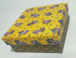 Zdjęcie Panon Pudełko Kwadratowe Żółte W Kwiaty 12X12X5Cm - Grodzisk Wielkopolski