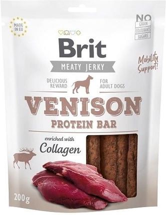 Brit Jerky Snack Venison Protein Bar 4X200G