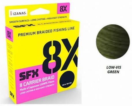Tresse Sufix SFX X8 135m - Pêche En Eau Douce - Faible Mémoire