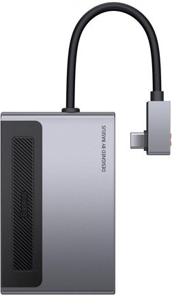 BASEUS Magic Hub 6w1 USB-C do USB 3.0 + HDMI + USB-C PD + Jack 3.5mm + microSD/SD z klipsem na ekran