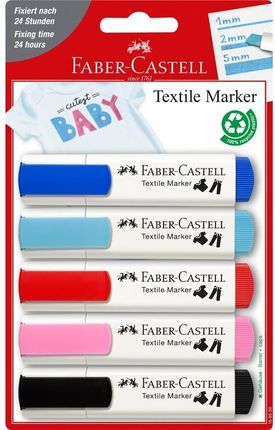 Faber Castell Markery Do Tkanin Zestaw Baby Shower 5Szt.