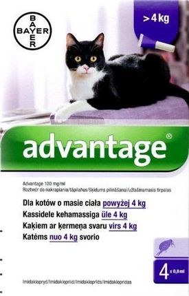Bayer ADVANTAGE dla dużych kotów 4 pipety X 0,8ML