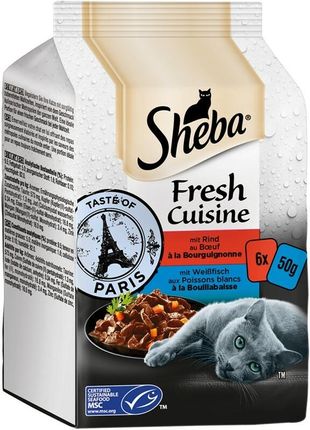 Sheba Fresh Cuisine Taste Of Paris Z Wołowiną I Białą Rybą 6X50G