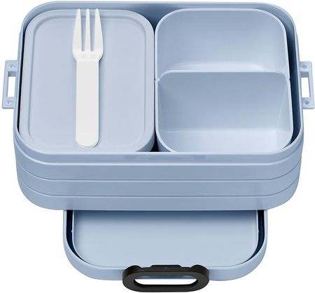 MEPAL Take a Break błękitny 0,9 l lunch box plastikowy z dwoma pojemnikami i widelcem