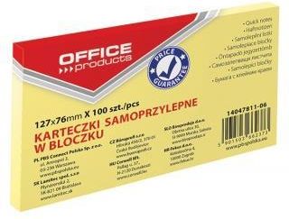 Office Products Notes Samoprzylepny 76X127 100K Żółty