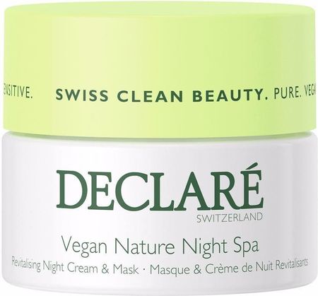 Krem Declare Vegan Nature Sensitive Night Cream Mask Wegański maska nawilżająca na noc 50ml