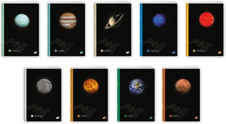 Zeszyt A5 60K Kratka Planets Pakiet 10 Sztuk