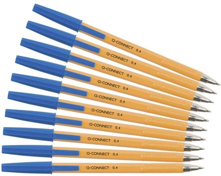 Q-Connect 10szt. Długopis Z Wymiennym Wkładem 0,4Mm Niebieski