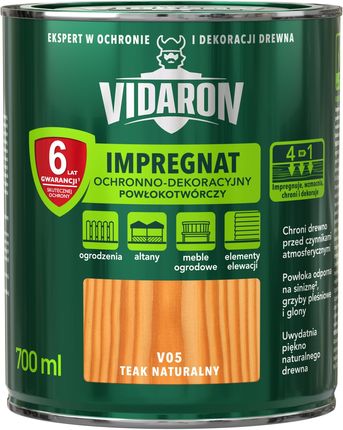 Vidaron Impregnat Ochronno-Dekoracyjny Powłokotwórczy V05 teak naturalny 0,7L