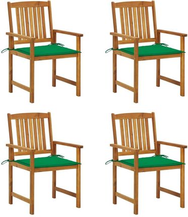 Vidaxl Lumarko Krzesła Reżyserskie Z Poduszkami 4Szt. Lite Drewno Akacjowe