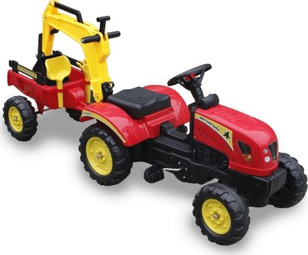 Super-Toys Traktor Na Pedały Z Przyczepą I Kpoarką/ TR3007