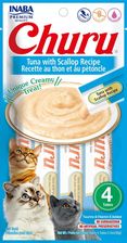 Inaba Cat Churu Puree z tuńczykiem i przegrzebkami 4x14g