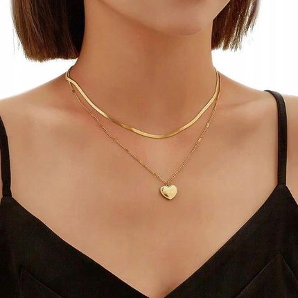 MISS GLOW NASZYJNIK STAL CHIRURGICZNA 316L POZŁACANY 14K - zdjęcie 2