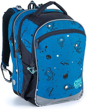 Topgal Niebieski Trzykomorowy Plecak Z Potworkami Coco 21017 B