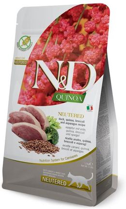 N&D Farmina Quinoa Cat Neutered Duck &Broccoli&Asparagus 1,5kg