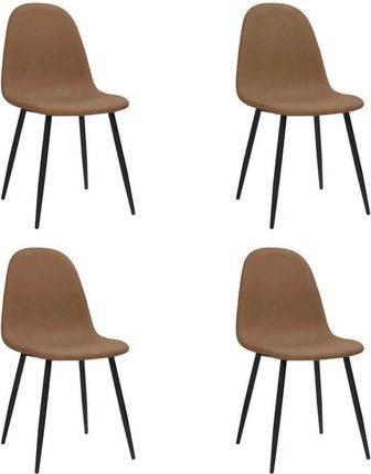 Shumee Krzesła Stołowe 4 Szt. 45X54 5X87 Cm Ciemnobrązowe Ekoskóra