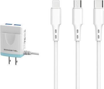Somostel + Kabel micro USB 2400mAh Biały (SMS-A103)