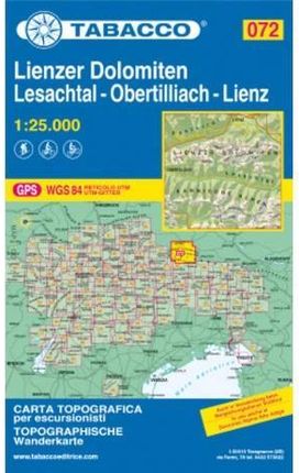 Lienzer Dolomiten, Lesachtal mapa Tabacco Dolomity