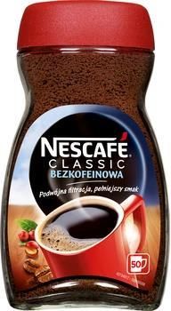 Nescafe Classic Bezkofeinowa Kawa Rozpuszczalna 100G