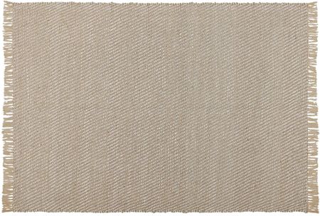 Beliani Ręcznie tkany dywan chodnik jutowy bawełniany beżowy 140 x 200 cm boho Aladag