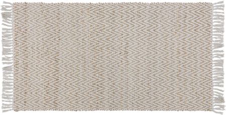 Beliani Ręcznie tkany dywan jutowy bawełniany beżowy 80 x 150 cm boho frędzle Afrin