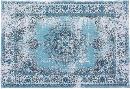 Beliani Dywan orientalny do salonu prostokątny 140 x 200 cm bawełna niebieski Almus