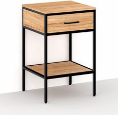ASTOR MODUS Szafka z blatem i szufladą pod umywalkę nablatową 50cm, dąb country/czarny mat AM-UMN-510-0C