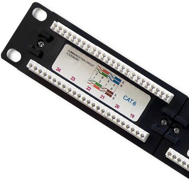 Qoltec Patch panel RACK 24 porty kat.5E UTP Czarny (54475) - zdjęcie 2 Qoltec Patch panel RACK 24 porty kat.5E UTP Czarny (54475)