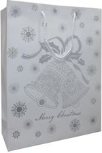 Zdjęcie Panon Toreba Na Prezenty Biała Dzwonek Srebrny Merry Christmas - Sierpc