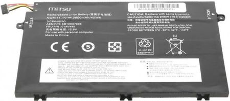 Mitsu Bateria do Lenovo ThinkPad E480, E580 3600 mAh (40 Wh) 11.1 Volt (5BM342)