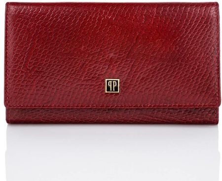 Czerwony duży portfel damski skórzany paolo peruzzi