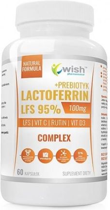 Wish Pharmaceutical Laktoferyna 100Mg Lfs 95%Complex Forte + Prebiotyk Vege 60kaps.