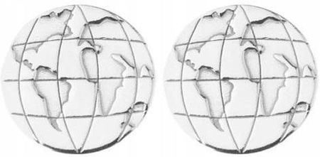 Siju Srebrne kolczyki Kula Ziemska mapa świata Globus (K834)
