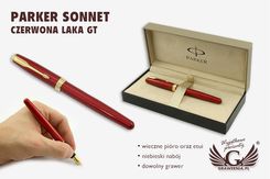 Zdjęcie PARKER Pióro wieczne SONNET Oryginal Laka Czerwona GT - Frampol