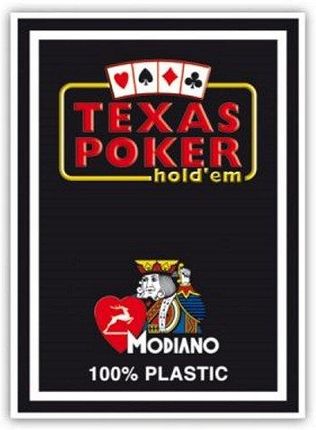 Modiano Karty Do Pokera Texas Hold'Em Jumbo Index 100% Plastic Kolor Czarny