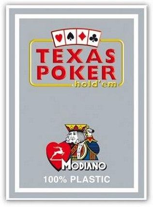 Modiano Karty Do Pokera Texas Hold'Em Jumbo Index 100% Plastic Kolor Szary