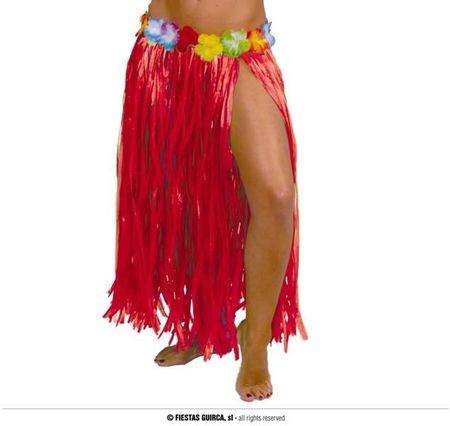 Guirca Hawajska Spódniczka Z Kwiatami Czerwona