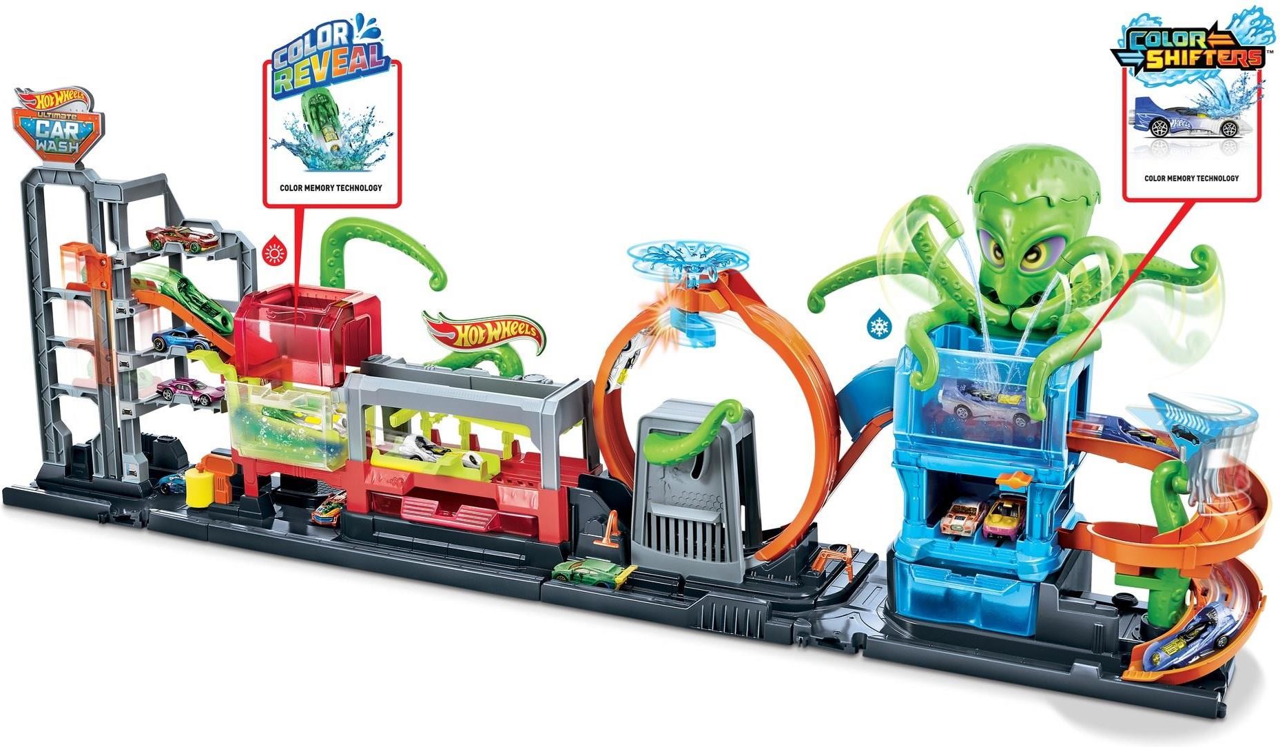 Hot Wheels City zestaw CR Megamyjnia Atak Ośmiornicy GTT96 - zdjęcie 4 Hot Wheels City zestaw CR Megamyjnia Atak Ośmiornicy GTT96