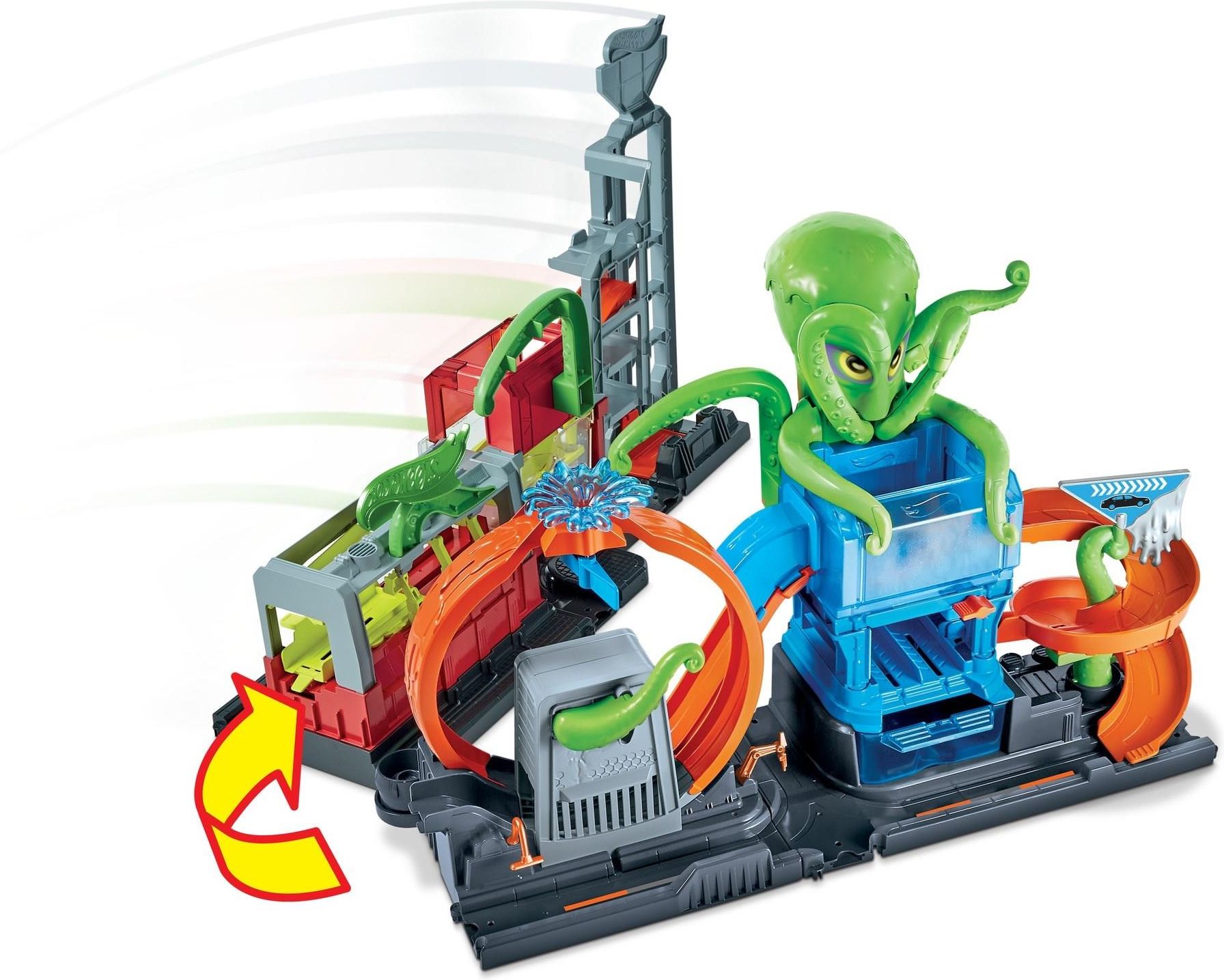 Hot Wheels City zestaw CR Megamyjnia Atak Ośmiornicy GTT96 - zdjęcie 6 Hot Wheels City zestaw CR Megamyjnia Atak Ośmiornicy GTT96
